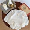 Roupas Infantis Coreanas Ins 2026 Primavera e Outono Conjunto de Algodão Cereja para Bebê Top Camisa de Bebê + Calça Pão Conjunto de Duas Peças
