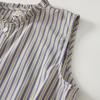 Foto Real de Casaco Camisa Colete de Estilo Japonês Verão Novo Feminino Solto Sem Mangas Gola Alta Listrado Cardigã Top para Mulheres
