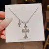 Collar cuadrado pequeño de circón ultrabrillante estilo coreano para mujer, lujo ligero, elegante, cadena para clavícula de acero de titanio de alta gama, venta al por mayor
