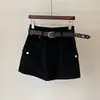 Shorts de Trabajo para Mujer Falda Adelgazante Cinturón Multibolsillos Shorts Casuales Versátiles Falda Media Anti-Exposición Falda Mini de Corte A