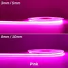 Fita de LED Cob Autoadesiva Ultra-Fina de 3mm de Largura, Luz de Linha Colorida Flexível, Canaleta de 5mm, Tira de Luz Decorativa para Modelo de Carro