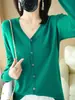 Cárdigan Suéter de Punto Retro Otoño Estilo Americano Prendas de Punto Talla Grande Top Patchwork Manga Larga para Mujer