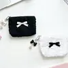 Bolsa para Monedas con Lazo de Encaje y Colgante de Perla, Multifuncional para Auriculares y Lápiz Labial, Bolsa de Almacenamiento Menstrual para Mujeres y Hombres