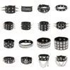 9 Piezas de Venta Directa de Fábrica Exagerados Pulseras para Hombre de Cuero Sintético, Joyería de Pulsera Punk No Convencional Europea y Americana con Tachuelas y Remaches