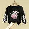 Camiseta de Manga Larga para Niña 2026 Otoño Nuevas Llegadas Estilo Coreano para Niños Estampado de Dibujos Animados Lindo Camiseta Básica de Algodón Puro para Primavera y Otoño