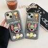 Adequado para 3D Stand Winnie the Pooh iPhone 17/16 Promax Apple 13 Capa de Celular de Silicone Desenho Animado Fofa