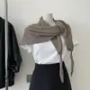 Order Coreana/Simples Ins Cor Pura Lenço de Ombro Feminino Inverno Novo Peça Externa Lenço Triangular Cachecol Ultra Fino para Pescoço