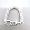 Llavero de Resorte para Cable de Teléfono Anillo de Aleación de Color Caramelo Hebilla de Puerta Cuerda de Resorte Pintada en Spray Portatarjetas Retráctil Antipérdida Cordón