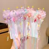 Grampo de Cabelo com Borla Estilo Chinês Adorno Dinastia Han para Crianças Acessórios de Cabelo para Meninas Grampo de Cabelo com Fita de Borboleta Estilo Antigo Super Fada