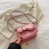 Cor Sólida Textura Simples Moda Bolsa Pequena Bolsa de Corrente Feminina 2024 Primavera Novo Versátil Ins Bolsa Transversal Selim