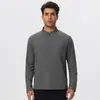 Ropa Deportiva de Fitness para Hombre Europea y Americana, Media Cremallera, Manga Larga, Ligera, Cálida, Casual para Exteriores, Correr, Tops de Otoño e Invierno 61527