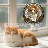 Cachorro Anjo Pingente de Vidro Colorido Ornamento de Vidro para Casa Decoração de Janela Jardim Pegador de Sol
