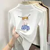 Ropa interior básica de polar con cuello alto medio para niñas para otoño e invierno, top cálido casual de manga larga cepillada para niños mayores