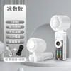 Ventilador de Mano Transparente Refrigerante con Turbina, Viento Fuerte, Mini Ventilador Portátil para Colgar en el Cuello al Aire Libre, Ventilador Pequeño Souvenir Transfronterizo