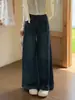 Calça jeans de cintura alta e pernas largas feminina petite verão nova gorda mm plus size solta estilo preguiçoso calças relaxadas