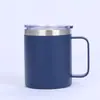 Spray puntual Plástico 12oz Taza con asa Aspiradora doméstica Taza de café de doble capa Mini Coche Taza de café portátil