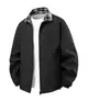 Jaqueta Casual Solta com Gola Reversível Nova para Homens 2026, Marca Tendência Estilo Americano, Casaco Versátil Casual Solto com Contraste de Cores para Homens