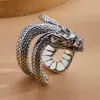 Anillo de Dragón Plateado Producto Nuevo para el Año del Dragón, Elegante y de Inspiración Vintage, Versátil, Directo del Fabricante