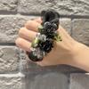 Anillo para el cabello con malla de diamantes de imitación para el intestino grueso, lazo para el cabello con sentido avanzado, coleta, cuerda para el cabello, cubierta de cuero, conjunto para el cabello, tocado, banda de goma elástica alta