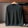 Suéter de cachemira como capa base de punto, versátil para otoño e invierno, 10 colores lisos, cachemira pura, estilo de negocios, cuello redondo, cálido, para hombre