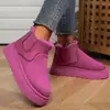 Nuevas Botas de Nieve Gruesas para Mujer Otoño/Invierno 2025 con Forro de Felpa, Botines de Algodón Slip-On de Punta Redonda para Amazon
