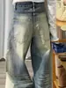 Jeans Rasgados Lavados Estilo Retro Americano para Mujer, Nuevo Estilo de Verano, Cintura Alta, Corte Holgado, Diseño Adelgazante, Pantalones Desgastados
