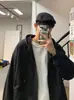 Cárdigan con capucha para hombre estilo Hong Kong de otoño e invierno transfronterizo, chaqueta deportiva casual holgada de tendencia coreana, sudadera