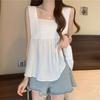 Talla grande Camiseta sin mangas de ala ancha para mujer Verano 2024 Combinación total Adelgazante interior chica gordita Tirantes con volantes Chaleco para llevar exterior