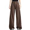 Jeans de pierna ancha Maillard Brown para mujer Primavera/Verano 2024 Nuevos Pantalones casuales de talle alto con caída tipo trapeador moda adelgazante