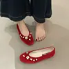 Sapatos Baixos Redondos Estilo Francês para Combinar com Saias, Sapatos Femininos, Novo Versátil de Solado Plano Strass Vovó Sapatos, Primavera Cedo 2026