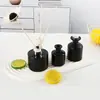Botella de Aroma Negra de Vidrio Sin Fuego 130ml Rattan Flor Seca Volátil con Tapa Coche Hotel Hogar Perfume Botella Vacía