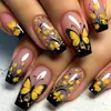 Comercio Exterior Otoño/Invierno Más Vendido Uñas Portátiles Moda Chica Oscura Picante Patrón de Mariposa Color Nude Parches de Uñas Removibles Venta al por Mayor