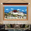 Palácio de Tecido de Xizang Decoração de Paisagem Pintura em Tecido Casa de Hóspedes Quarto de Hóspedes Pintura de Parede Cultura de Xizang Pintura em Tecido Tecido Pendurado Bandeira Pendurada