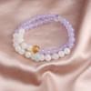 Nova pulseira chinesa Jade Branco Pedra do Sol Água-marinha Verde Fantasma Pulseira de Cristal Duplo All-match Moda Tiktok Explosões