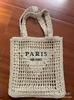 Bolso Bandolera Cuadrado de Moda Ps Bolso Tejido con Calados de Malla Bolso de Playa de Verano con Gran Capacidad Bolso de Vacaciones para Mujer