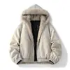 Jaqueta de Algodão Masculina Outono e Inverno Nova, Gola de Pelúcia Retrô Americana, Parka com Capuz Solta, Casaco Fashion