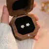 Joyería de Plata Yongyi Plata de Ley S925 Corazón Circonita Rodeando Meteorito Aretes Femeninos Bosque Lindo Estilo Ins Aretes de Nicho