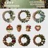 Paquete de Pegatinas Retro Story Colección Corona de Navidad Serie Tema Navideño Hecho a Mano Decorativas DIY 10 Hojas 6 Estilos