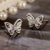 2023 nueva moda aretes de botón de mariposa diseño de diamantes moda lujo ligero joyería para la oreja temperamento para niñas regalo de vacaciones