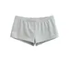 Shorts Listrados de Cintura Baixa Estilo Garota Picante Americana Calças Casuais para Casa Verão Novo Versátil Slim-Fit Outerwear Esportivos Hot Pants Feminino