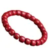 Pulsera de Cuentas de Barril Estilo Antiguo de Cinabrio Crudo con Alto Contenido de Arena Dorada Púrpura y Arena Imperial, Adecuada para el Año de Nacimiento de Uno, Venta al por Mayor y Dropshipping
