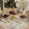 Mesa y Silla para Balcón de Patio Cafetería Tienda de Té con Leche Mesa Redonda Exterior Mesa Ajustable en Altura Silla Combinación