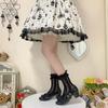 Meias Brancas Vazadas de Renda Lolita Princesa Laço Meias Finas de Renda para Panturrilha Estilo Doce Lolita