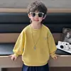 Sudadera de otoño de manga larga para niños 2026 nuevo estilo moda coreana de moda camiseta básica para niños ropa de primavera y otoño