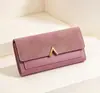 2026 Nueva Cartera Larga de Alta Gama Estilo Coreano para Mujer, Bloque de Color Simple, Bolso de Mano con Cremallera Multiusos para Monedas, de Moda
