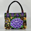 Bolsa Bordada Estilo Étnico Bolsa Bordada con Cuentas de Madera Fénix Bolso de Mano Bordado Oriental Bolso de Mano