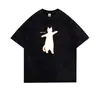 Algodão de Peso Pesado Roupa de Casal Lavada Desgastada Camiseta de Manga Curta Verão Feminina 2025 Nova Streetwear Tendência Nicho Tops