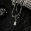 Colgante de cadena cubana de acero de titanio estilo retro europeo y americano para hombre, diseño moderno de nicho, doble capa, estilo hip hop, accesorios de cadena para suéter.