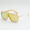 Gafas de Sol Aviador de Una Pieza con Montura Grande, Gafas Frescas con Montura Negra, Gafas de Sol para Conducir para Hombre, Modernas y Versátiles