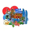 Pegatinas para refrigerador de Xiamen, pegatinas para refrigerador de la ciudad, recuerdos turísticos, pegatinas para refrigerador de Wenchuang, pegatinas magnéticas estéreo